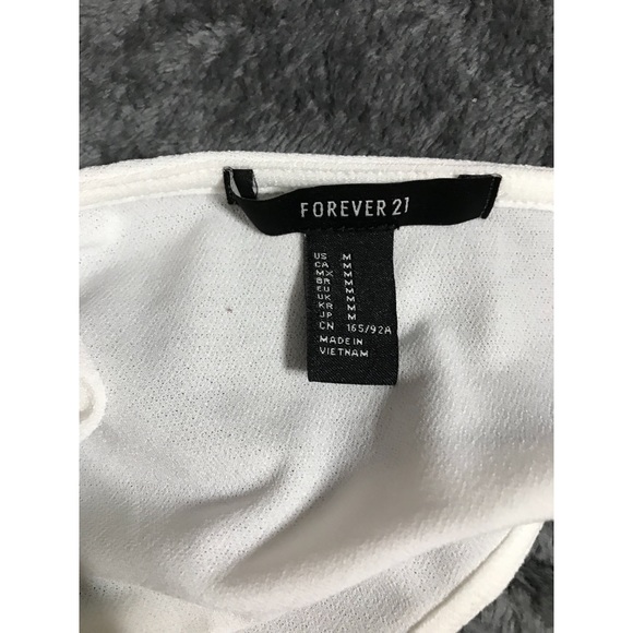 Deep-Cut White High Neck Bodysuit - Picture 3 of 5